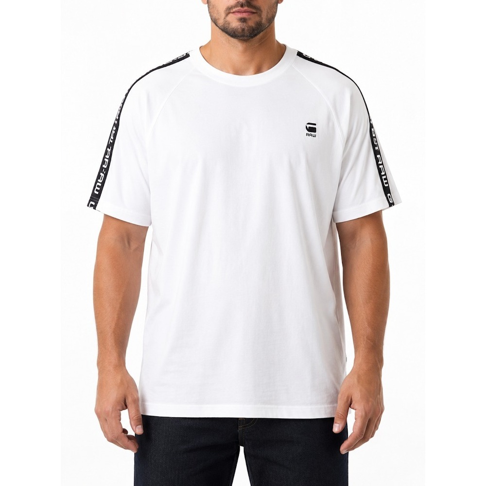 G-Star RAW T Shirt XXL White Logo Tape Crew Neck Short Sleeve Streetwear Cotton